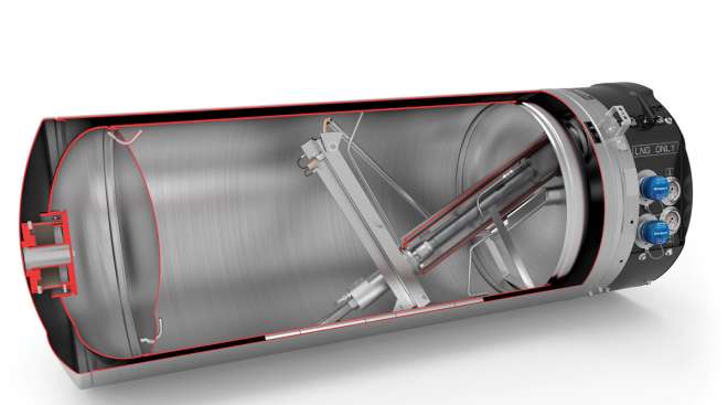 Cutaway of cryogenic tank